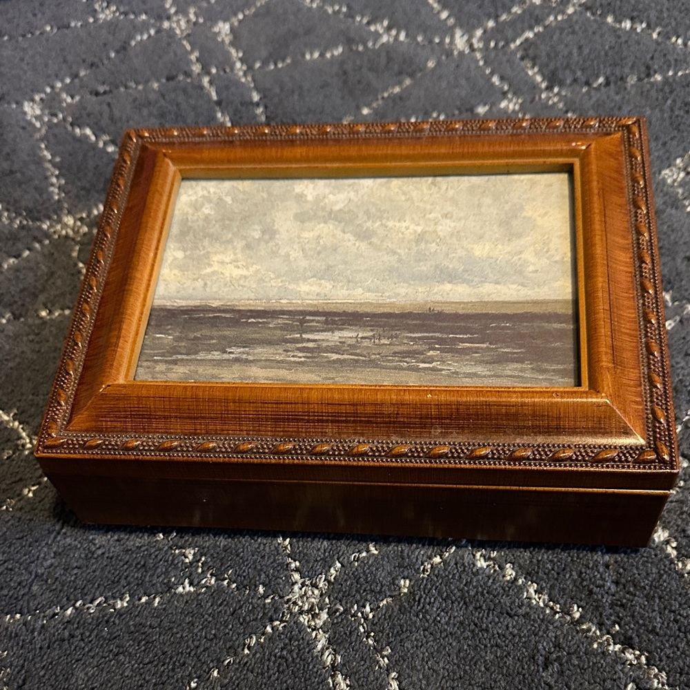 Vintage Sankyo musical wooden jewelry box